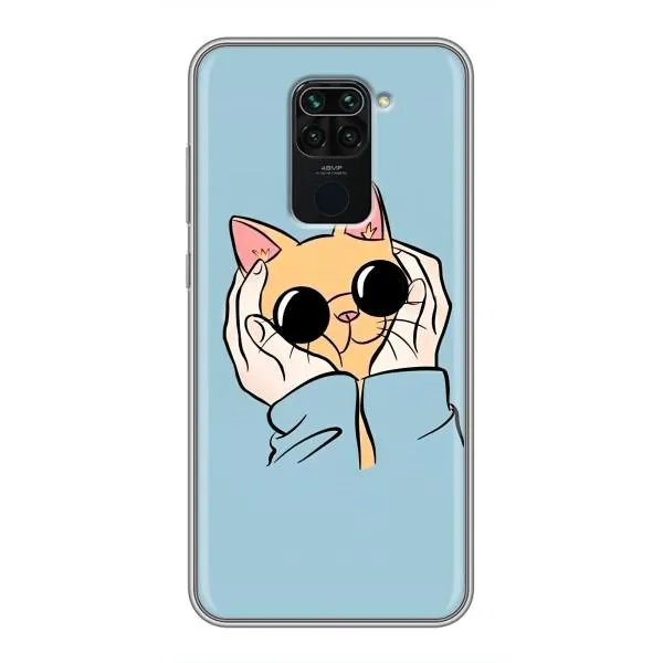 Чехол с принтом «Котик в очках» для Xiaomi Redmi Note 9