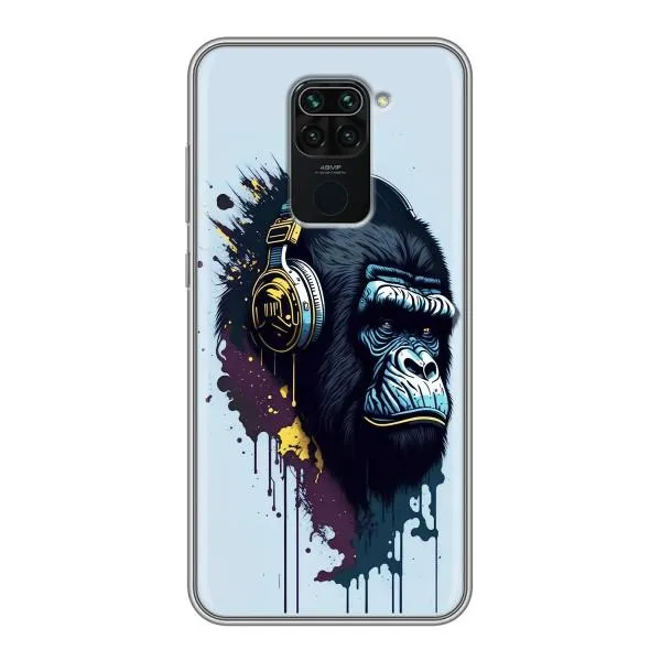 Чехол с принтом «Горилла в наушниках» для Xiaomi Redmi Note 9