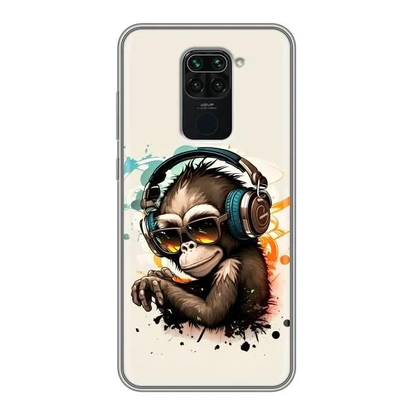 Чехол с принтом «Макака в наушниках» для Xiaomi Redmi Note 9