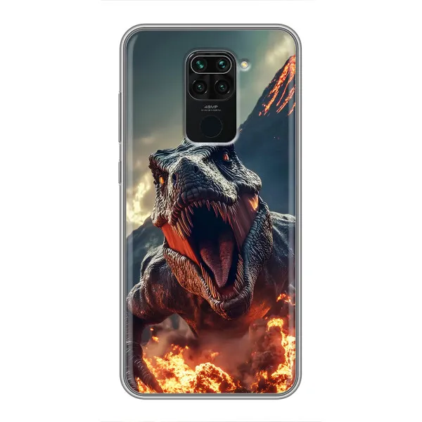 Чехол с принтом «Огненный динозавр» для Xiaomi Redmi Note 9