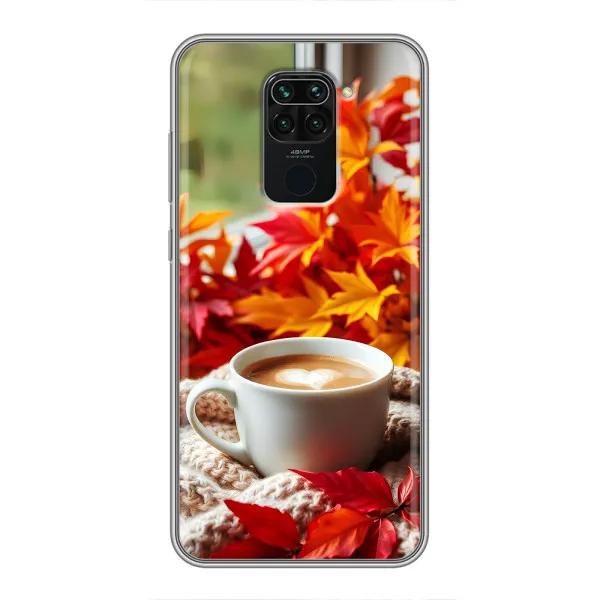 Чехол с принтом «Кофе и листья» для Xiaomi Redmi Note 9