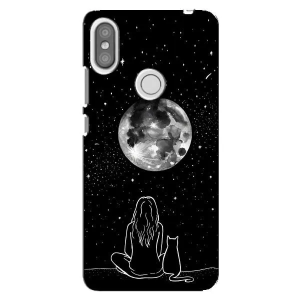 Чехол с принтом «Девушка с котом» для Xiaomi Redmi S2