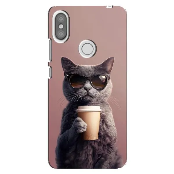 Чехол с принтом «Кот с кофе» для Xiaomi Redmi S2