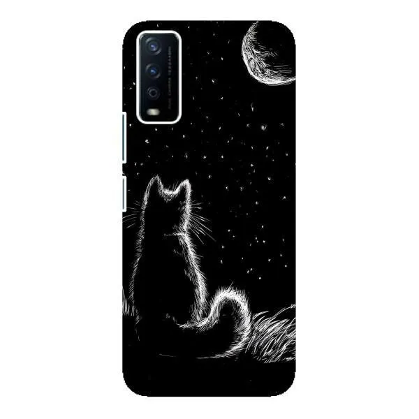 Чехол с принтом «Котик и луна» для Vivo Y12s