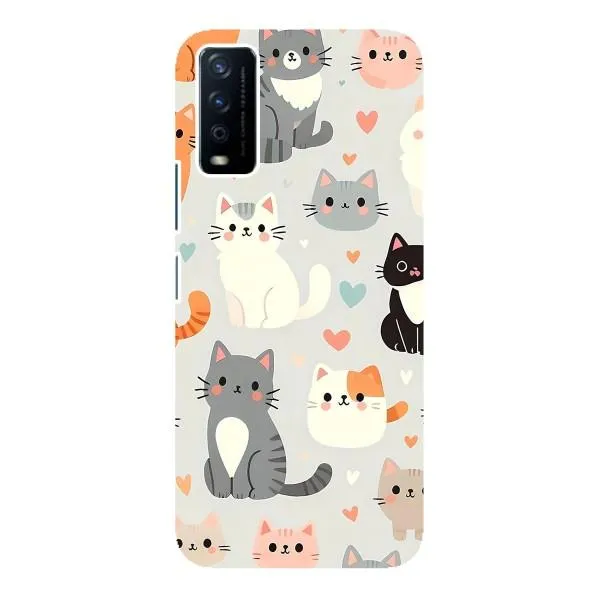Чехол с принтом «Коллаж котов» для Vivo Y12s