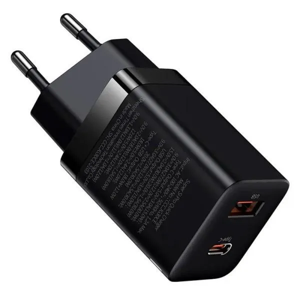 МЗП Baseus Super Si Pro Quick Charger PD30W+QC3.0 (1USB-A/1C) (CCSUPP-E) — Чорний — фото 3 МЗП Baseus Super Si Pro Quick Charger PD30W+QC3.0 (1USB-A/1C) (CCSUPP-E) — Чорний — фото 3