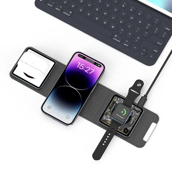 БЗП WIWU Wi-W001 3 in 1 wireless charger — Чорний — фото 3 БЗП WIWU Wi-W001 3 in 1 wireless charger — Чорний — фото 3