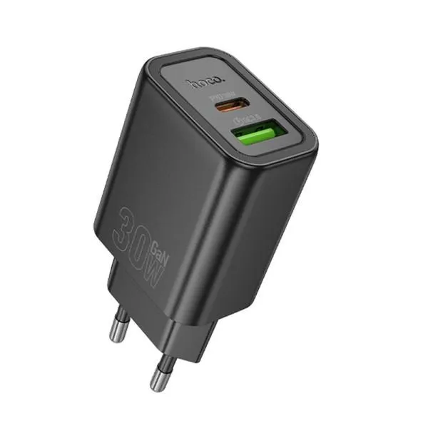 МЗП Hoco N63 Gentle PD30W+QC3.0 (1USB-A/1C) — Чорний — фото 1