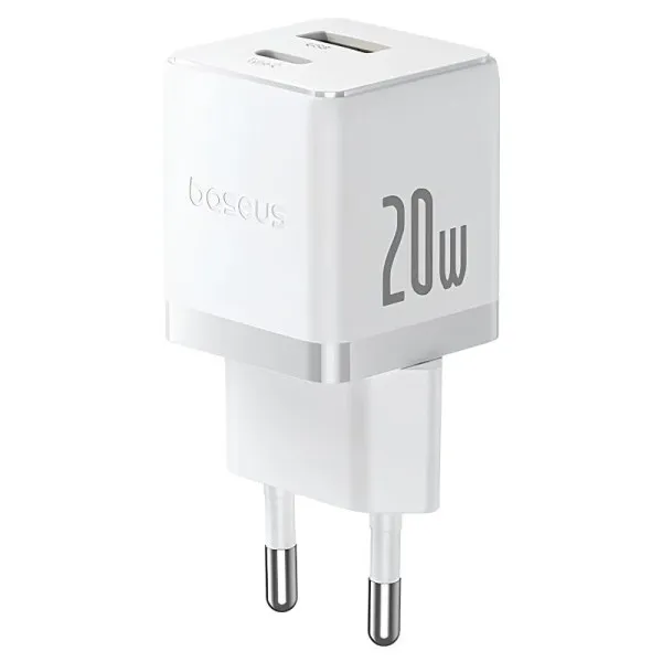 МЗП Baseus Palm Fast Charger 20W (1USB-A/1C) (P10111608) — Білий — фото 1