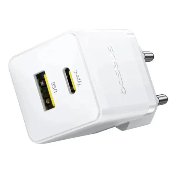МЗП Baseus Palm Fast Charger 20W (1USB-A/1C) (P10111608) — Білий — фото 2
