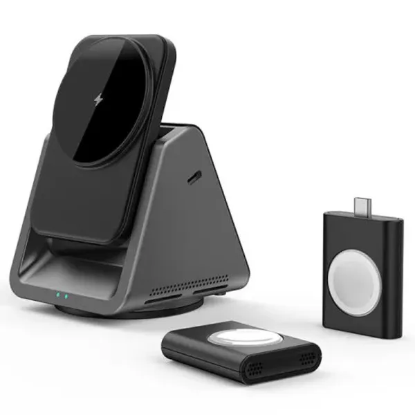 БЗУ WIWU Wi-W018 3 in 1 wireless charger — Серый — фото 3 БЗУ WIWU Wi-W018 3 in 1 wireless charger — Серый — фото 3