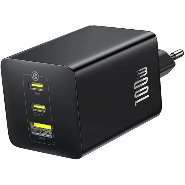 МЗП Baseus EnerFill FE11 Fast Charger PD100W+QC3.0 (1USB-A/2C) (P101821) — Чорний — фото 2
