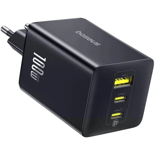 МЗП Baseus EnerFill FE11 Fast Charger PD100W+QC3.0 (1USB-A/2C) (P101821) — Чорний — фото 3