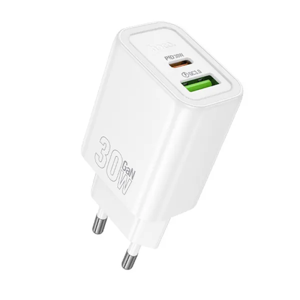 СЗУ Hoco N63 Gentle PD30W+QC3.0 (1USB-A/1C) — Белый — фото 1