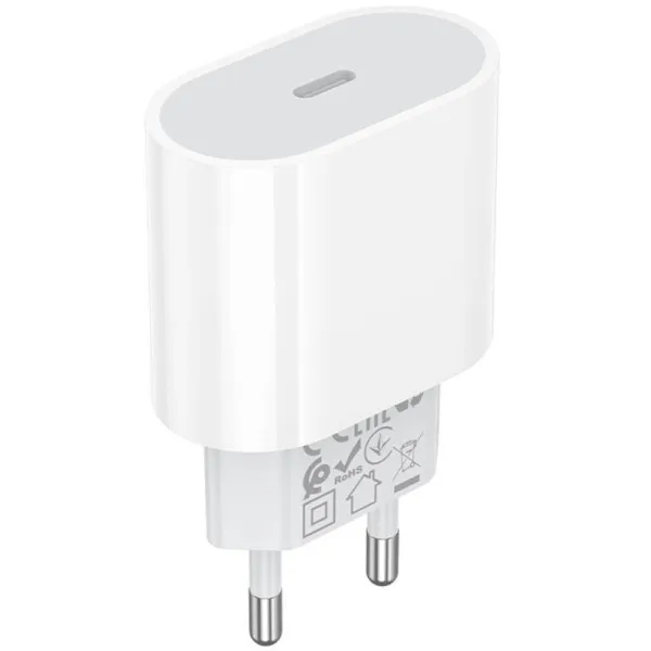 СЗУ Borofone BA100A Original PD20W (1USB-C) — Белый — фото 1 СЗУ Borofone BA100A Original PD20W (1USB-C) — Белый — фото 1
