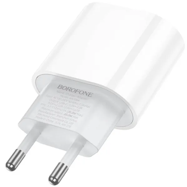 СЗУ Borofone BA100A Original PD20W (1USB-C) — Белый — фото 5 СЗУ Borofone BA100A Original PD20W (1USB-C) — Белый — фото 5