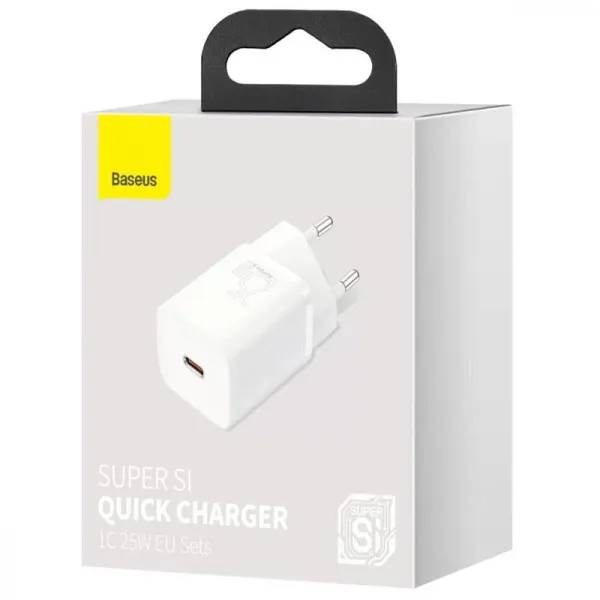 МЗП Baseus Super Si Quick Charger PD25W (1USB-C) (CCSP) — Білий — фото 4