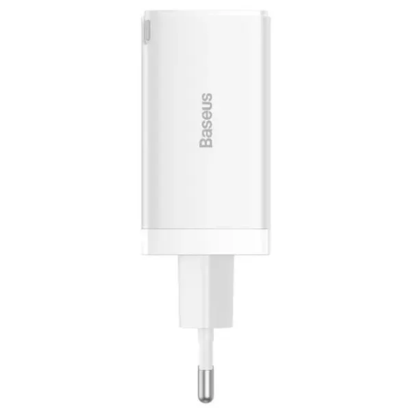 СЗУ Baseus GaN5 Pro PD65W+QC3.0 (1USB-A/2C)  + кабель Type-C to Type-C (CCGP12020) — Белый — фото 2