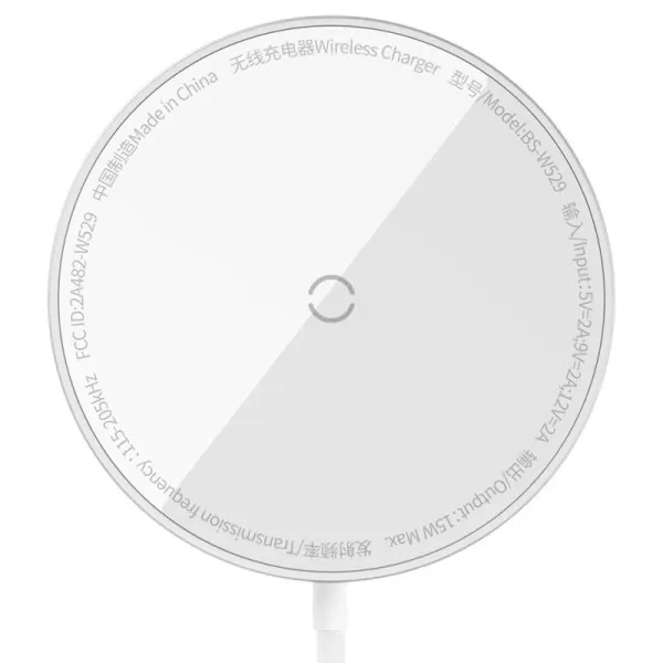 БЗУ Baseus Simple Mini3 Magnetic Wireless Charger 15W (CCJJ0400) — Серебряный — фото 1