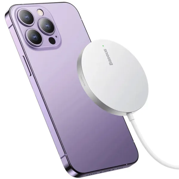 БЗУ Baseus Simple Mini3 Magnetic Wireless Charger 15W (CCJJ0400) — Серебряный — фото 5