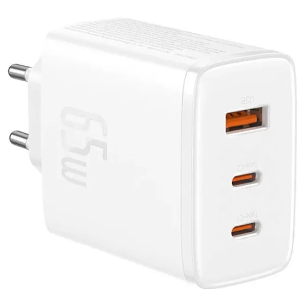 СЗУ Baseus Cube Pro Fast Charger PD65W (1USB-A/2C) (P10111404) — Белый — фото 2