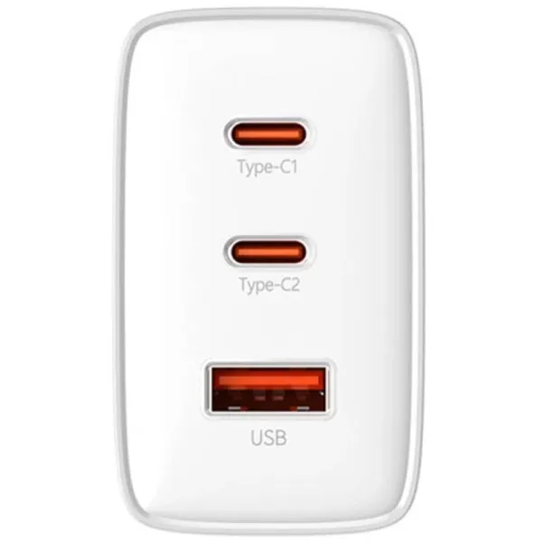 СЗУ Baseus Cube Pro Fast Charger PD65W (1USB-A/2C) (P10111404) — Белый — фото 4