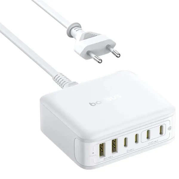 СЗУ Baseus EnerFill FH21 PD120W+QC3.0 6in1 (2USB-A/4C) (E0120T) — Белый — фото 2