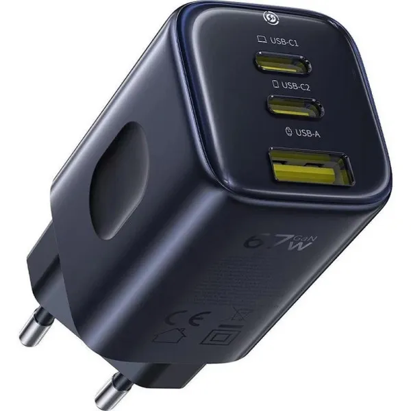 СЗУ Baseus PicoGo AE11 Fast Charger 67W (1USB-A/2C) (E01212) — Черный — фото 1