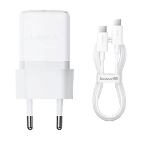 МЗП Baseus Palm Fast Charger 30W (1USB-C) + кабель Type-C to Type-C (P10111605113-01) — Білий — фото 1