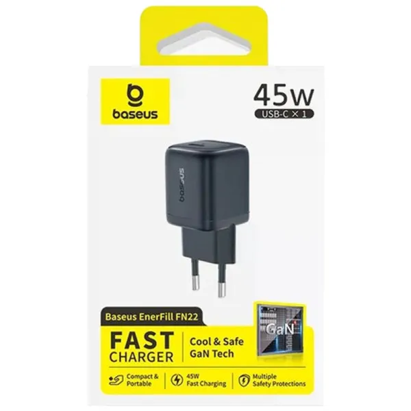 СЗУ Baseus EnerFill FN22 Fast Charger PD45W (1USB-C) (E01233) — Черный — фото 2