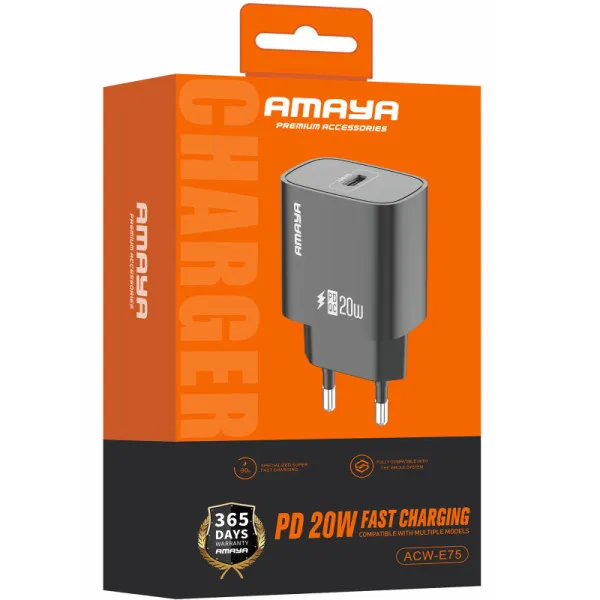 СЗУ Amaya E75 PD20W (1USB-C) — Черный — фото 2