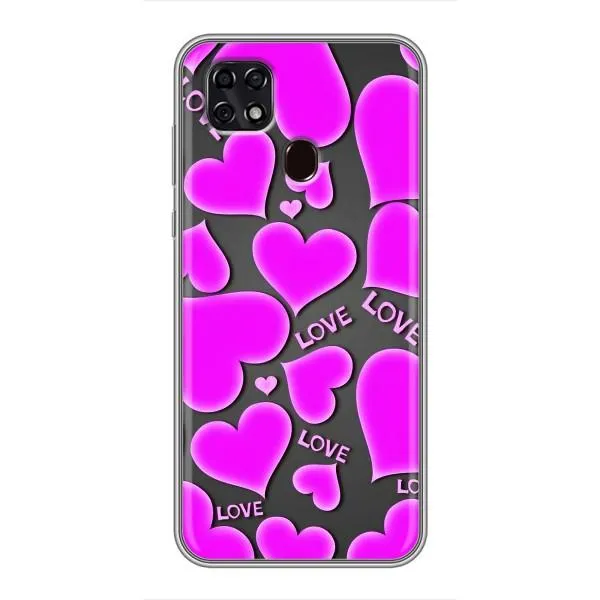 Чохол з принтом «Pink hearts» для ZTE Blade 20 Smart