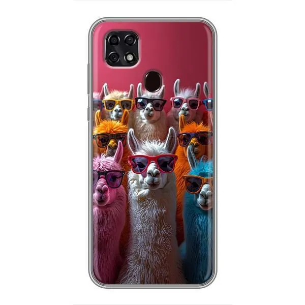 Чехол с принтом «Ламы в очках» для ZTE Blade 20 Smart
