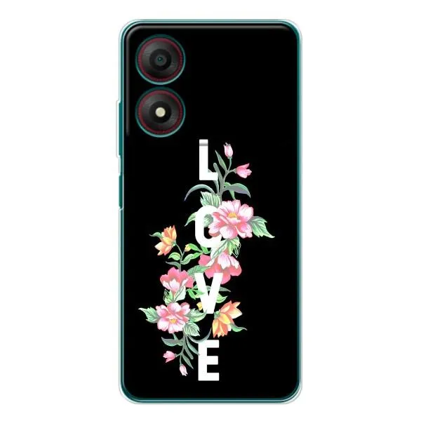 Чехол с принтом «Цветы LOVE» для ZTE Blade A34