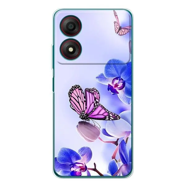 Чехол с принтом «Бабочка на цветочке» для ZTE Blade A34