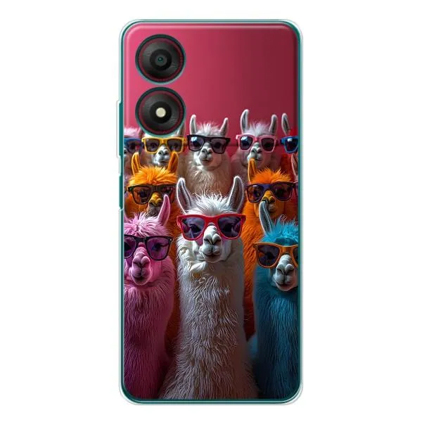 Чехол с принтом «Ламы в очках» для ZTE Blade A34