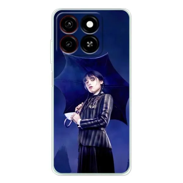 Чехол с принтом «Уэнздей с зонтом» для ZTE Blade A35 Чехол с принтом «Уэнздей с зонтом» для ZTE Blade A35