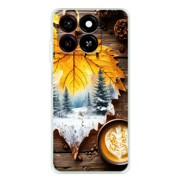 Чехол с принтом «Осенне-зимний кофе» для ZTE Blade A35