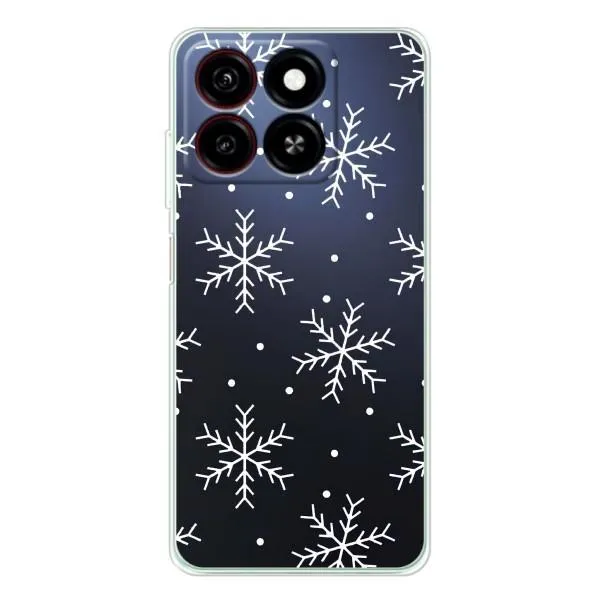 Чехол с принтом «Белые снежинки» для ZTE Blade A35