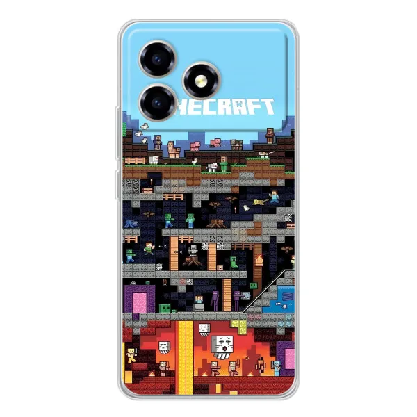 Чехол с принтом «фон Minecraft» для ZTE Blade A36 Чехол с принтом «фон Minecraft» для ZTE Blade A36