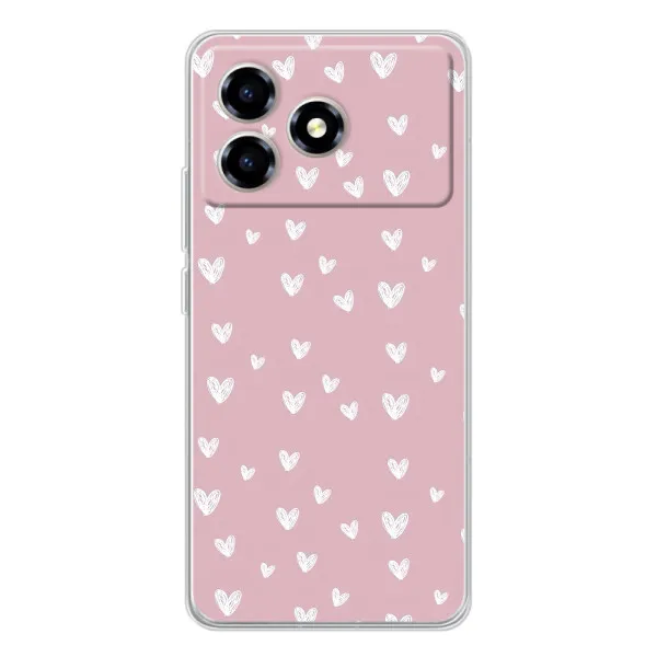 Чехол с принтом «Сердечки на розовом» для ZTE Blade A36