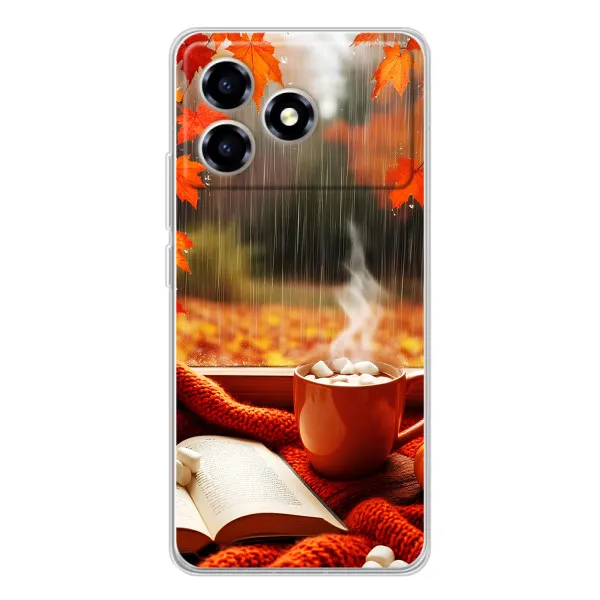 Чехол с принтом «Кофе и дождь» для ZTE Blade A36
