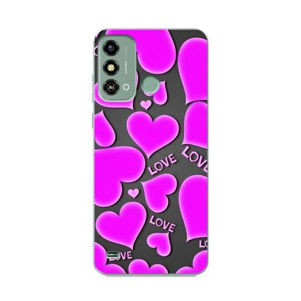 Чехол с принтом «Pink hearts» для ZTE Blade A53