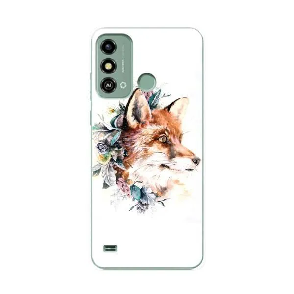 Чехол с принтом «Лисичка в цветочках» для ZTE Blade A53
