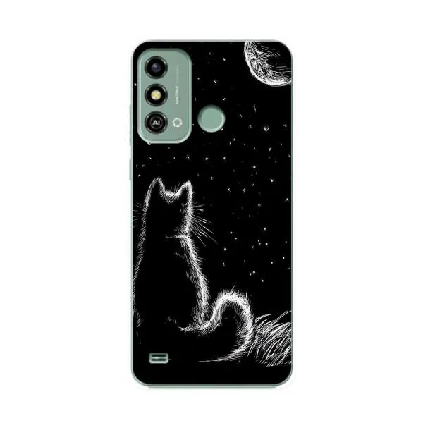 Чехол с принтом «Котик и луна» для ZTE Blade A53