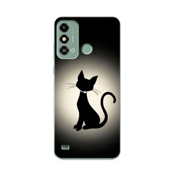 Чехол с принтом «Силуэт котика» для ZTE Blade A53