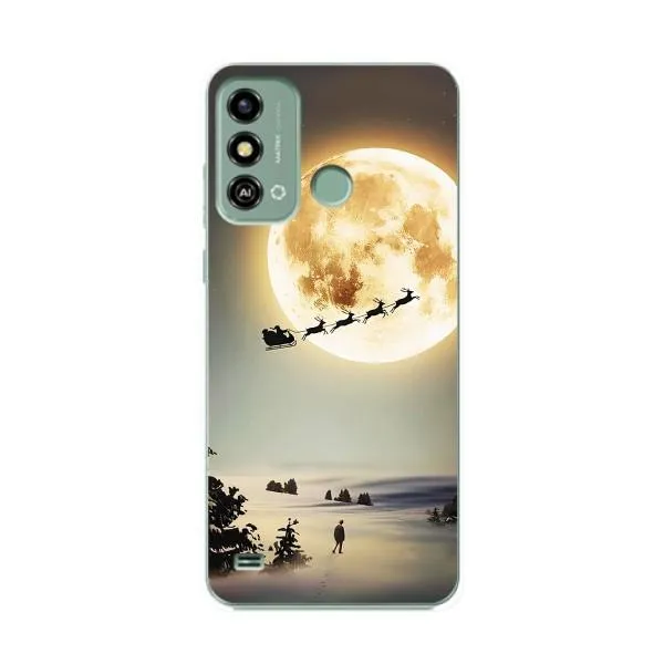 Чехол с принтом «Санта на луне» для ZTE Blade A53