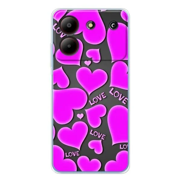 Чехол с принтом «Pink hearts» для ZTE Blade A54 Чехол с принтом «Pink hearts» для ZTE Blade A54