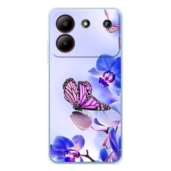 Чехол с принтом «Бабочка на цветочке» для ZTE Blade A54