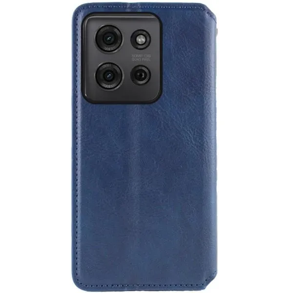 Шкіряний чохол-книжка GETMAN Cubic (PU) для ZTE Blade A55 4G — Синій — фото 4